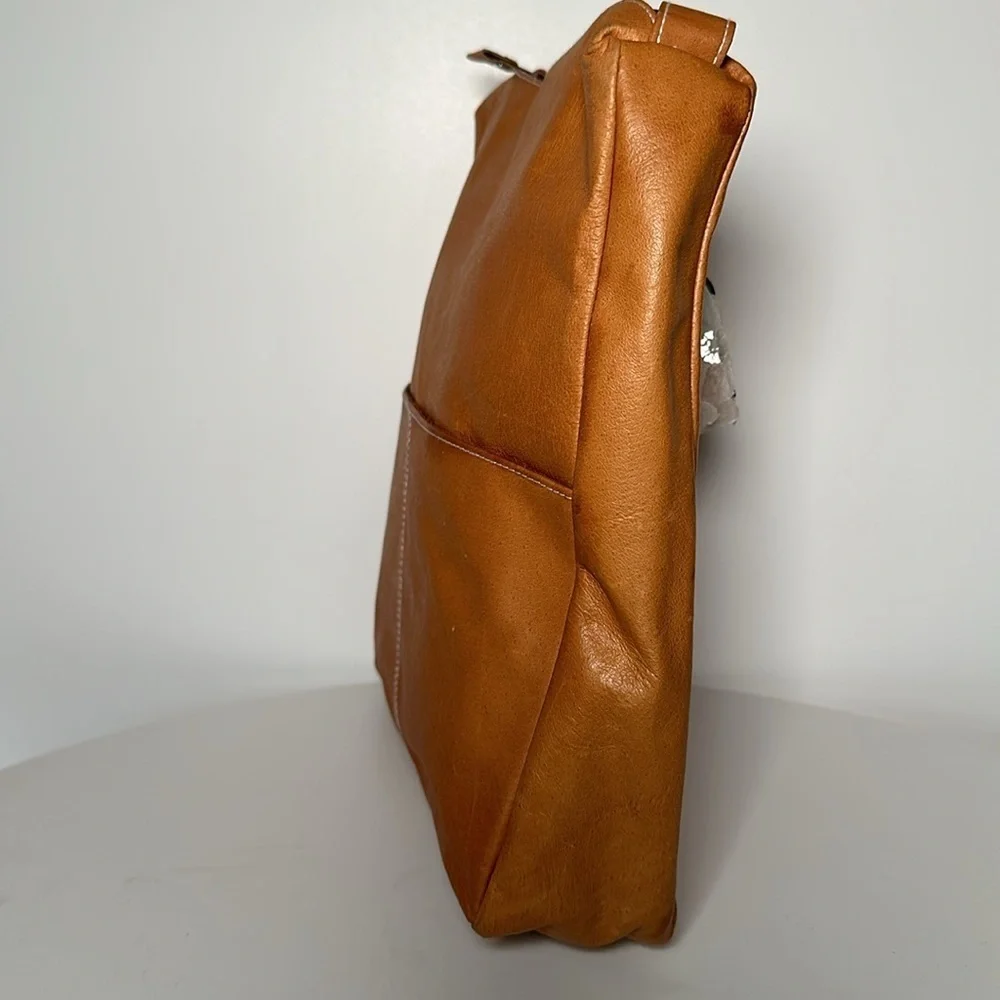 Bentley Tan Leather Laptop Bag - Sleek Crossbody Carry